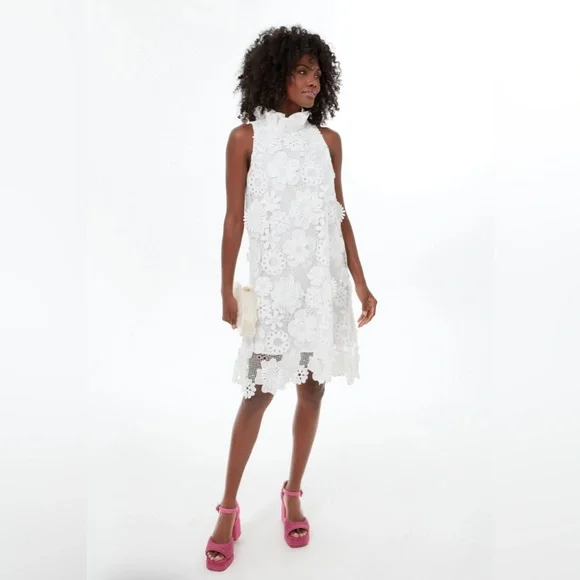 chinese dress ladies White Guipure Lace Dress XL main image 0